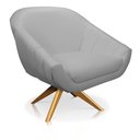 Ver imagem 3 de Kit 2 Poltronas Giratória Giovana Corino Cinza Base Madeira Ma30 - D'Rossi