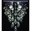 Ver imagem 1 de Lustre de Cristal para Sala de Jantar/estar,quarto,com 70cm de Alt,base de Inox Espelhado de 30x30cm