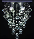 Ver imagem 1 de Lustre de Cristal para Sala de Jantar/estar,quarto,com 70cm de Alt,base de Inox Espelhado de 30x30cm