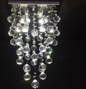 Ver imagem 3 de Lustre de Cristal para Sala de Jantar/estar,quarto,com 70cm de Alt,base de Inox Espelhado de 30x30cm