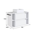 Ver imagem 3 de Gabinete de Banheiro Suspenso 80cm com Cuba Branco 4 Nichos