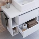 Ver imagem 7 de Gabinete de Banheiro Suspenso 80cm com Cuba Branco 4 Nichos