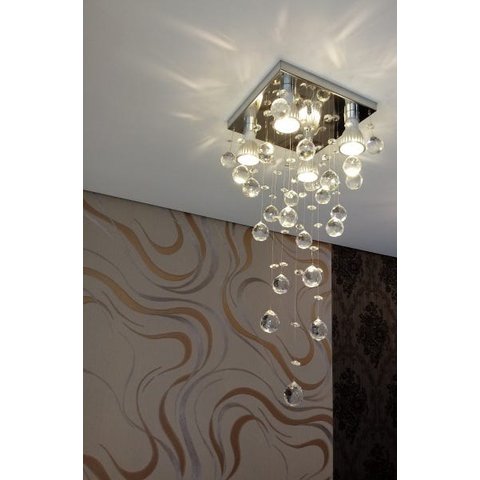 Lustre de cristal legítimos k9 para sala com 70cm de altura, base de inox polido 20x20cm