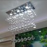 LUSTRE DE CRISTAL PARA SALA DE JANTAR, ESTAR,QUARTO COM 70CM DE ALTURA, BASE DE INOX POLIDO COM 22X5 - 1