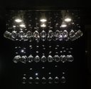 Ver imagem 1 de Lustre de Cristal para Sala de Jantar, Estar,Quarto com 50cm de Altura, Base de Inox Espelhada 22x50
