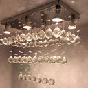 Ver imagem 3 de LUSTRE DE CRISTAL PARA SALA DE JANTAR, ESTAR, QUARTO COM 40CM DE ALTURA, BASE DE INOX POLIDO 22X50CM