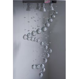 Lustre de Cristal para Sala, Espiral com 70cm de Altura, Base de Inox de 20x20cm - 3