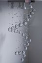 Ver imagem 3 de Lustre de Cristal para Sala, Espiral com 70cm de Altura, Base de Inox de 20x20cm
