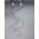Ver imagem 2 de Lustre de Cristal para Sala, Espiral com 70cm de Altura, Base de Inox de 20x20cm