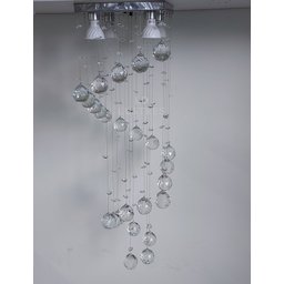 Lustre de Cristal para Sala, Espiral com 70cm de Altura, Base de Inox de 20x20cm - 2