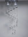 Ver imagem 2 de Lustre de Cristal para Sala, Espiral com 70cm de Altura, Base de Inox de 20x20cm