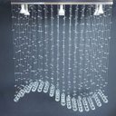 Ver imagem 2 de LUSTRE DE CRISTAL PARA SALA DE JANTAR,BASE DE INOX POLIDO 70X20CM,ESFERAS DE 30MM,COM 1M DE ALTURA