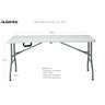 Mesa dobrável ao meio 152 x 70 cm ( vira maleta ) Duratec - 2