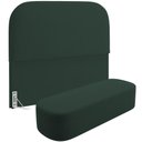 Ver imagem 1 de Cabeceira Cama Box Casal 140cm Lanna com Puff Recamier Doha W01 Suede Verde Musgo - Lyam Decor