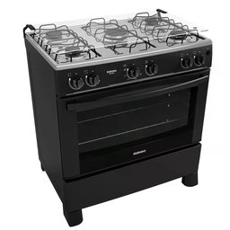 Fogão 5 Bocas Itatiaia Preto Star New com Forno 88l e Tampa de Vidro Bivolt - 1