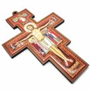 Ver imagem 3 de Crucifixo Cruz São Damião Parede Resina Grande 30 cm