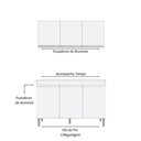 Ver imagem 5 de Balcão Gabinete Manu 120cm Com Tampo e Armário Aéreo Andreia 120cm- Branco