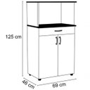 Ver imagem 4 de Balcão Microondas 2 Portas Carina Branco e Preto Flex Ajl Móveis