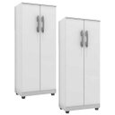 Ver imagem 1 de Kit 2 Armários Organizador Multiuso Rosana 2 Portas Branco - AJL Móveis