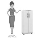 Ver imagem 4 de Kit 2 Armários Organizador Multiuso Rosana 2 Portas Branco - AJL Móveis