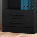 Ver imagem 4 de Estante Livreiro 2 Gavetas e 5 Prateleiras Fancy Q01 Preto Fosco - Mpozenato