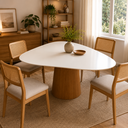 Ver imagem 1 de Mesa Jantar Orgânica Cone Canya 120x125cm - Laca Branca