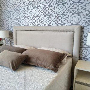 Cabeceira Queen Lisa Diamond Suede Bege 160 X 120 Rbl