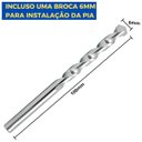 Ver imagem 7 de Pia Lavatório 4l Cinza + Sifão Sanfonado + Torneira Preta + Engate Preto + Veda Rosca + Broca