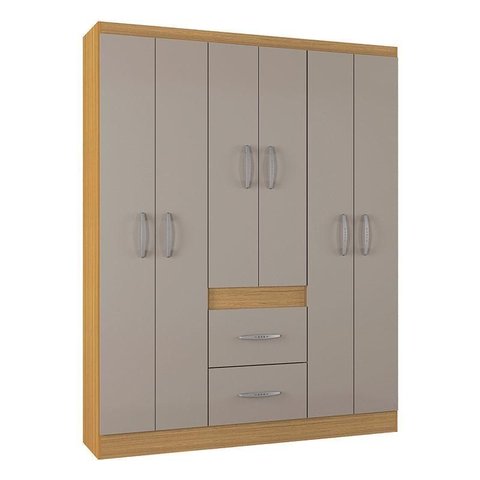 Guarda Roupa Casal Milão 6 Portas Damasco Off White – Poquema