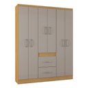 Ver imagem 1 de Guarda Roupa Casal Milão 6 Portas Damasco Off White – Poquema