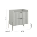 Ver imagem 7 de Mesa de Cabeceira Off White Industrial Retro Moriah 60cm Pés de Ferro Palito Champagne