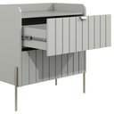 Ver imagem 6 de Mesa de Cabeceira Off White Industrial Retro Moriah 60cm Pés de Ferro Palito Champagne