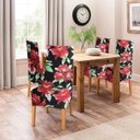 Ver imagem 2 de Kit 4 Capa de Cadeira Malha Gel com Elástico - Selva Floral