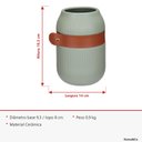 Ver mais imagens de Vaso Decorativo de Cerâmica Verde 18x13x13cm Enfeite Sala Mesa Estante Aparador