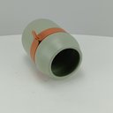 Ver imagem 3 de Vaso Decorativo de Cerâmica Verde 18x13x13cm Enfeite Sala Mesa Estante Aparador