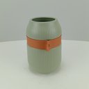Ver imagem 5 de Vaso Decorativo de Cerâmica Verde 18x13x13cm Enfeite Sala Mesa Estante Aparador