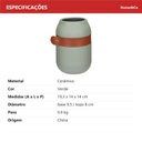Ver imagem 7 de Vaso Decorativo de Cerâmica Verde 18x13x13cm Enfeite Sala Mesa Estante Aparador