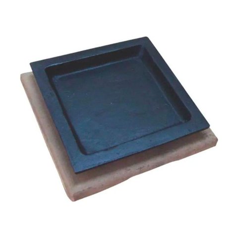 Jogo 10 Tepan 16x16cm Ferro Fundido e 10 Aparador em Madeira