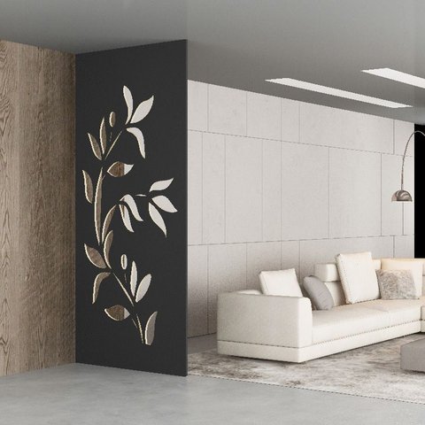 Painel Vazado Divisória Mdf Malibu Preto - 1,80x2,60m