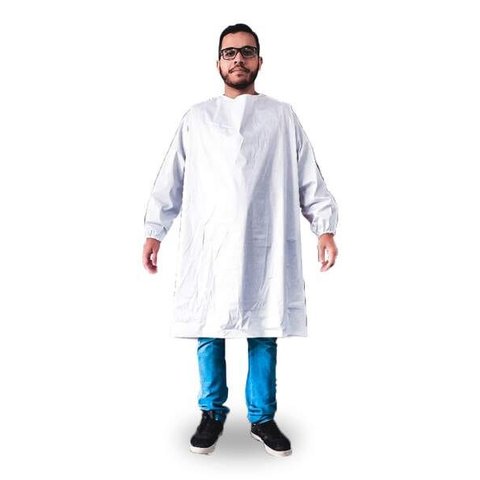 AVENTAL PVC MANGA LONGA BARBEIRO FORRADO BRANCO CA 33301