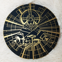 Ver imagem 1 de Quadro Redondo Decoração Religiosa Efeito 3d Imagem de Cristo Jesus Deus Mdf 3mm Prata Dourado Fé