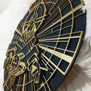 Ver imagem 2 de Quadro Redondo Decoração Religiosa Efeito 3d Imagem de Cristo Jesus Deus Mdf 3mm Prata Dourado Fé
