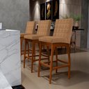 Ver imagem 2 de Kit 03 Banquetas Alta Para Cozinha Sala De Jantar Fixa Mila B04 Bouclê Mostarda - Lyam Decor