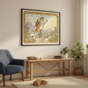 Ver imagem 3 de Quadro Carta Tarot Gatos o Louco 70x50cm Mold Branca
