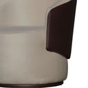 Ver imagem 4 de Poltrona Orgânica Decorativa Beatriz Suede Composê Corino Marrom Base Fixa - Bege