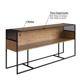 Aparador Industrial York com 1 Nicho - Vermont/Preto - 3