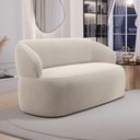 Ver imagem 2 de Sofá Orgânico 02 Lugares Living Glee 140cm Veludo Bege - Desk Design