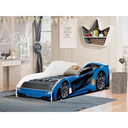 Cama Carro Infantil Azul com Grade de Proteção com Colchão - 2