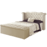 Kit Cabeceira Barrattiel Queen Size Linho Bege Estofada 1,60m + Calçadeira CS Cabeceiras KIT BARRATT - 1