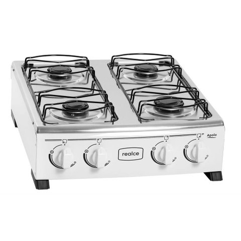 Fogão de Mesa 4 Bocas Apolo sem Tampa Realce Branco